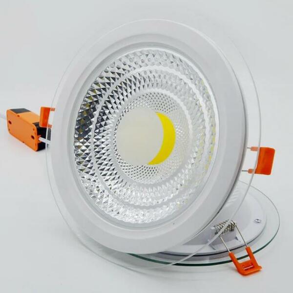 Spot LED COB en verre encastrable 5W rond ∅100mm Lumière blanche 6500K