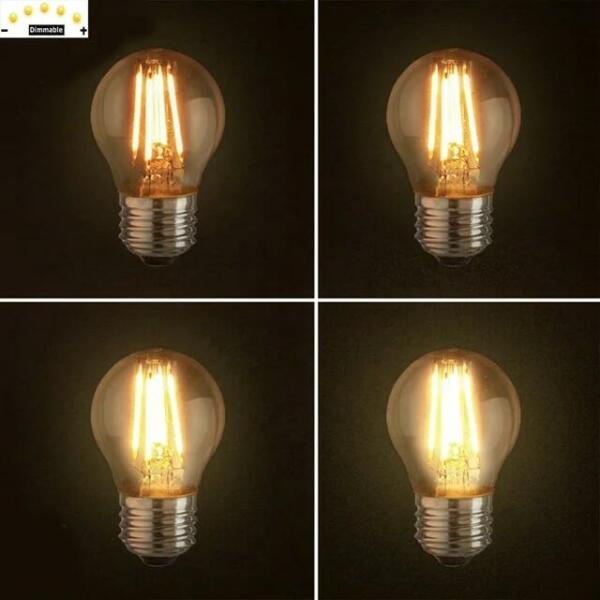 Lampe sphérique LED filament G45 base E27 4W Lumière blanche 6500k