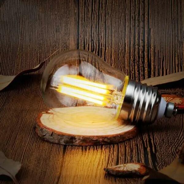 Lampe sphérique LED filament G45 base E27 4W Lumière blanche 6500k