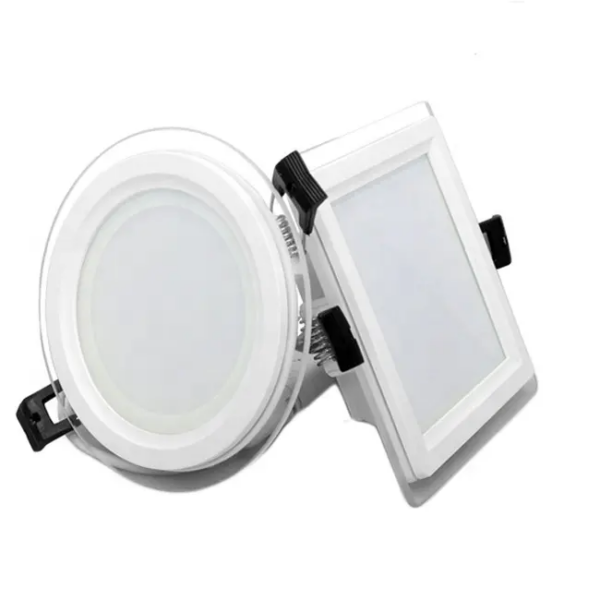 Spot LED SMD en verre encastrable 6W carre 100mm Lumière blanche 6500K