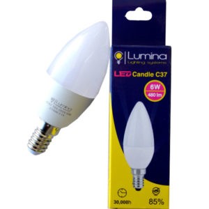 Lampe flamme opale LED C37 base E14 6W Lumière Jaune (3000k)