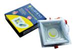 Spot LED COB en verre encastrable 10W carre 160mm Lumière blanche (6500k)