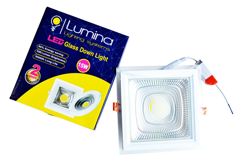 Spot LED encastrable, double fixation, lumière blanc neutre, consommation  de 12W, intensité lumineuse de 850 lumens, forme carré