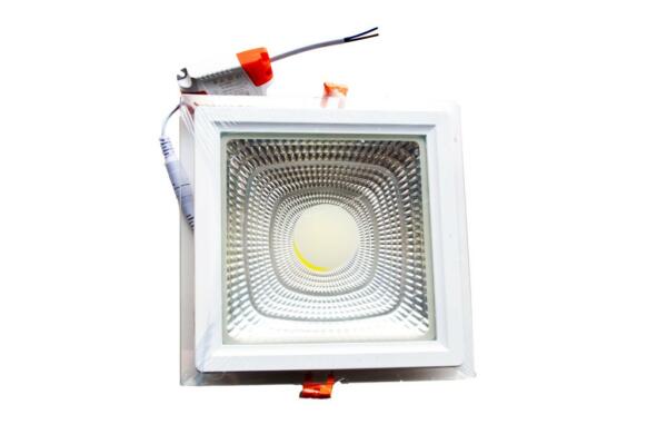 Spot LED COB en verre encastrable 15W carre 200mm Lumière blanche (6500k)