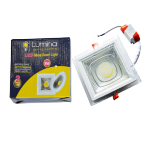 Spot LED COB en verre encastrable 05W carre 100mm Lumière blanche (6500k)