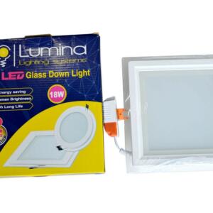 Spot LED SMD en verre encastrable 18W carre 200mm Lumière blanche (6500k)