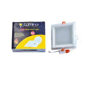 Spot LED SMD en verre encastrable 06W carre 100mm Lumière blanche (6500k)