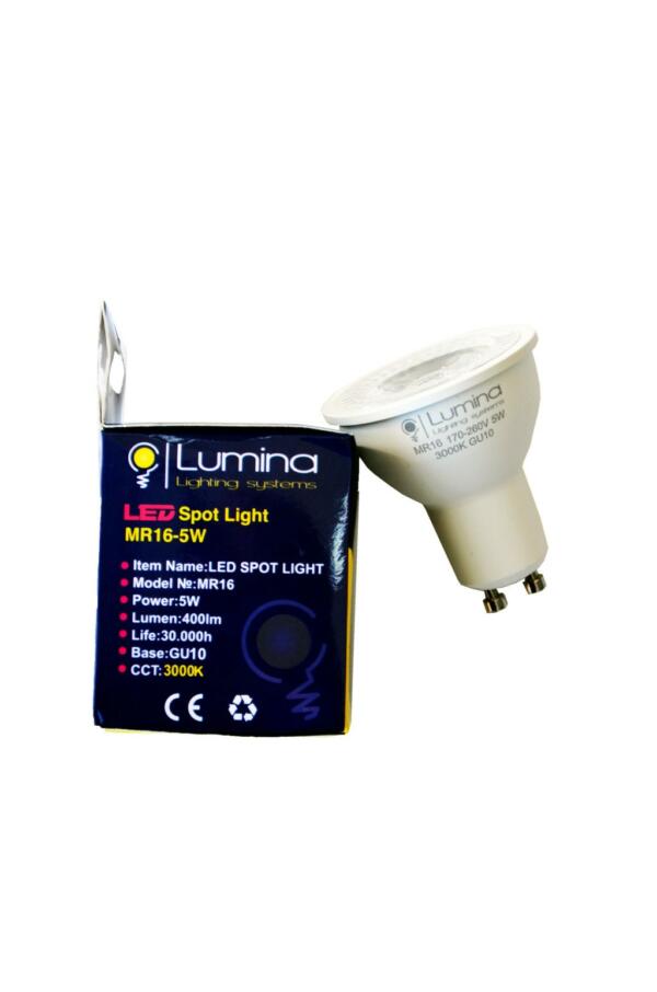 Lampe spot LED GU10 5W lumière jaune (3000k) A Reflecteur