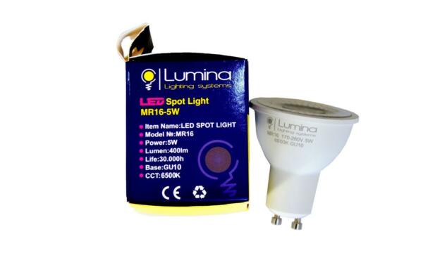 Lampe spot LED GU10 5W Lumière blanche (6500k) A Reflecteur