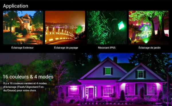 Projecteur LED RGB Multi couleurs 50W avec commande