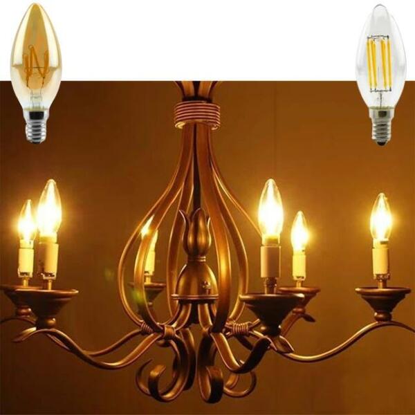 Lampe flamme LED filament C35 base E14 4W Lumière Blanche ( 6500k )