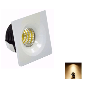 Spot niche LED encastrable 3W carre 45mm S301 Lumière Jaune (3000k)