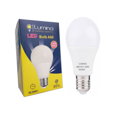Lampe standard LED A80 base E27 18W Lumière Blanche (6500k)