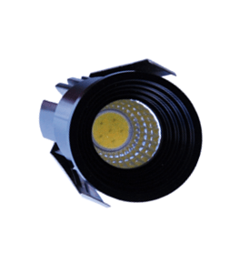 Spot Niche LED Rond Noir Encastrable 3W Lumière Jaune (3000K)