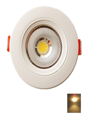 Spot LED Encastrable 3W Rond Down Light COB Lumière Jaune (3000k)