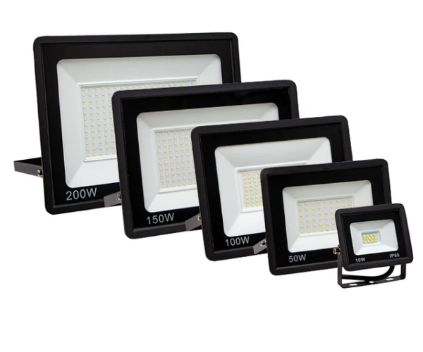 Projecteur Led slim SMD 100W noir Lumière blanche 6500k LFL155-100W