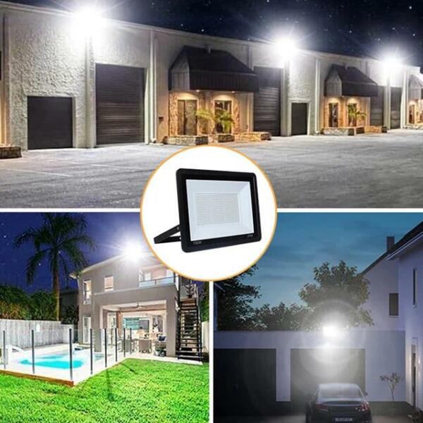 Projecteur Led slim SMD 100W noir Lumière blanche 6500k LFL155-100W
