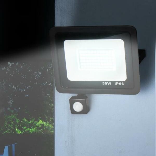 Projecteur Led smd 50w lumière blanche Avec détecteur de mouvement FL005-50WS