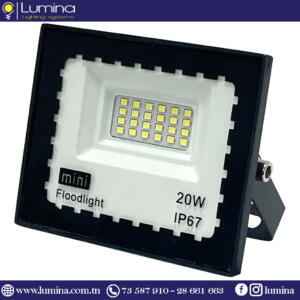 Projecteur Led slim SMD 20W noir Lumière blanche 6500k LFL002-20W