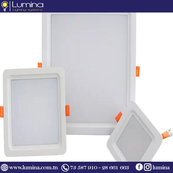 Spot LED encastrable downlight 6W Carré Lumière blanche 6500K