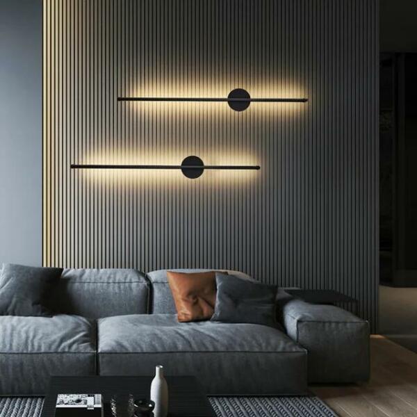 Applique Murale Led Moderne noir 12W 60cm KQ01B