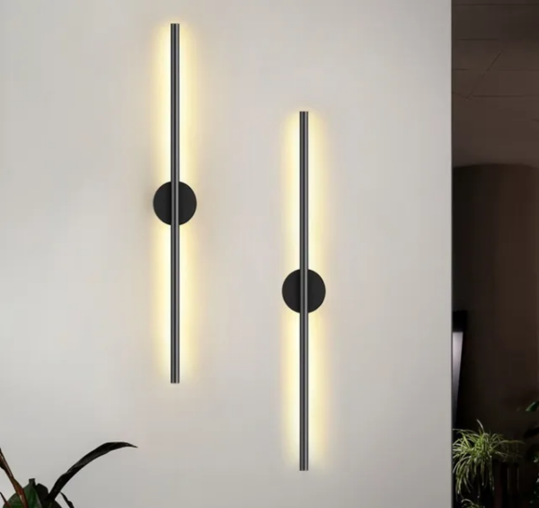 Applique Murale Led Moderne noir 12W 60cm KQ01B