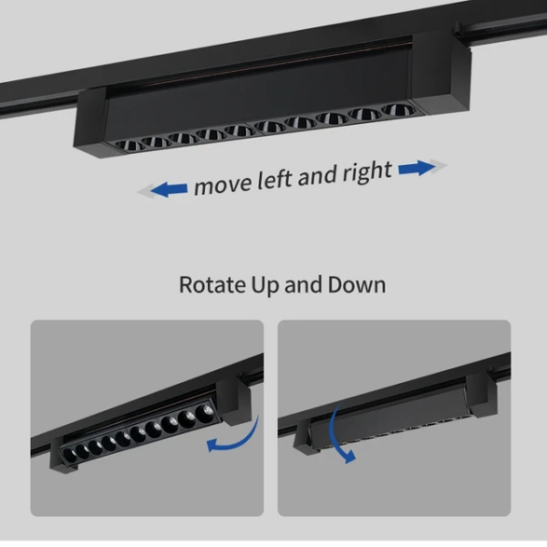 Eclairage Sur rail COB 10w noir 4000K ZX1010-COB10W-BK