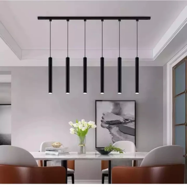 Suspension sur rail Gu10 noir Taille 400mm Ø55 ZX11-GU10TRACK-BK