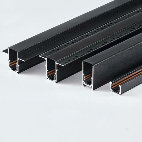 Rail Magnétique Led noir Encastrable 2 mètres 48V MAG-TRACK
