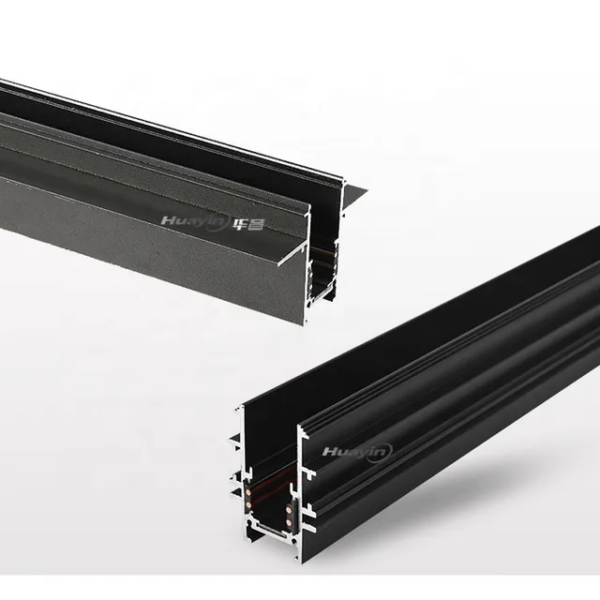 Rail Magnétique Led noir Encastrable 2 mètres 48V MAG-TRACK