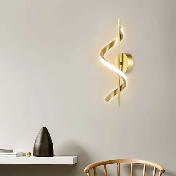 Applique murale Led moderne doré spirale HX002G