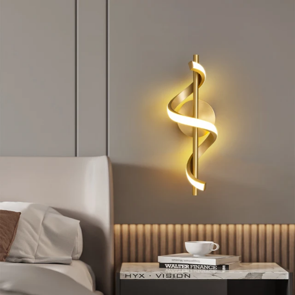 Applique murale Led moderne doré spirale HX002G