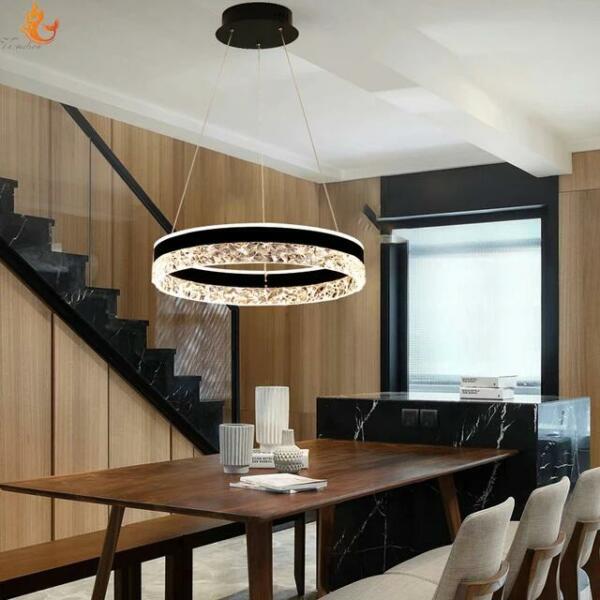 Lustre Led rond noir diamètre 50cm JH118B