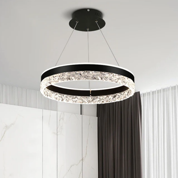 Lustre Led rond noir diamètre 50cm JH118B