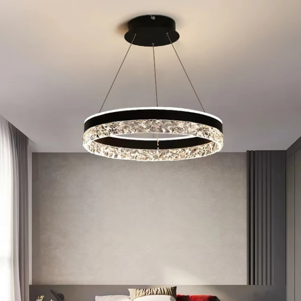 Lustre Led rond noir diamètre 50cm JH118B