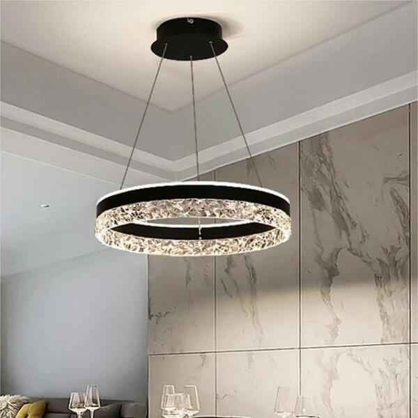 Lustre Led rond noir diamètre 50cm JH118B