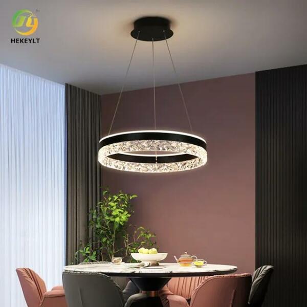 Lustre Led rond noir diamètre 50cm JH118B