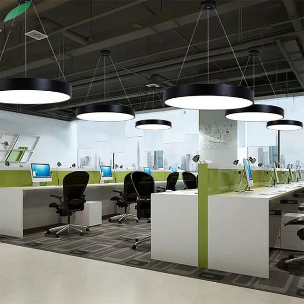 Lustre rond Led noir 60CM fil réglable BGD703