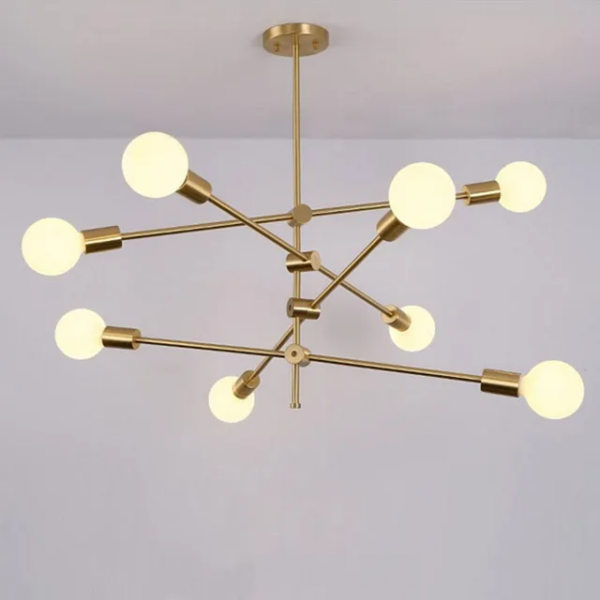 Lustre Gold en fer nordique moderne 8*E27 MBN001-8