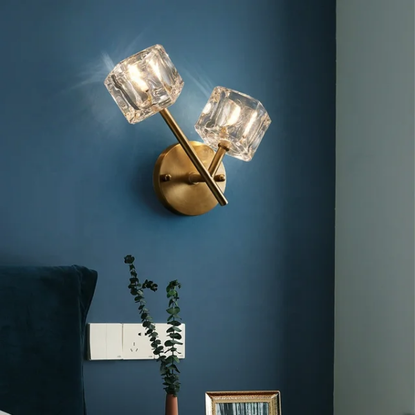 Applique murale LED doré avec abat-jour cristal lampe G9 BR1002