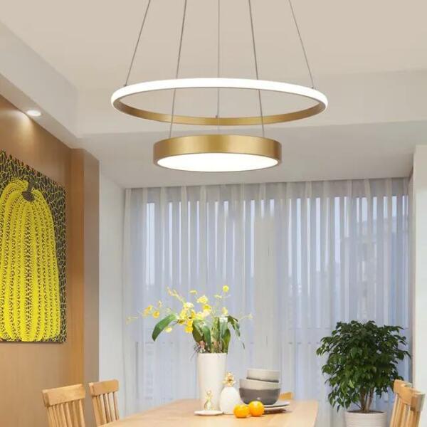 Lustre à LED double rond moderne 50CM KX049GD