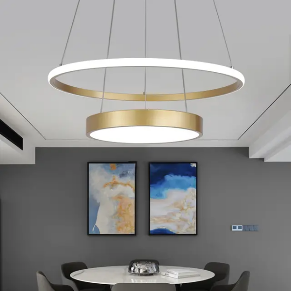 Lustre à LED double rond moderne 50CM KX049GD