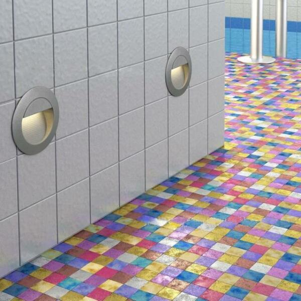 Spot LED Encastrable Mural Rond 3W Noir 3000K ( contre marche)