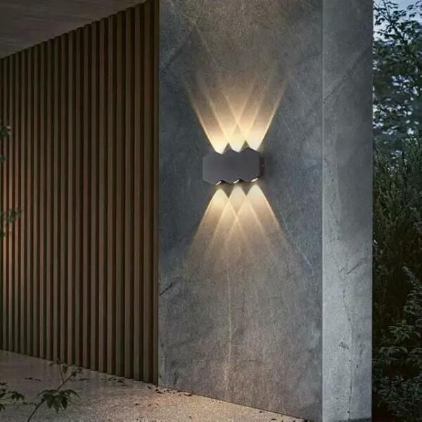 Applique Mural LED Double Faisceau 6* 1W IP65 Aluminium 3000K