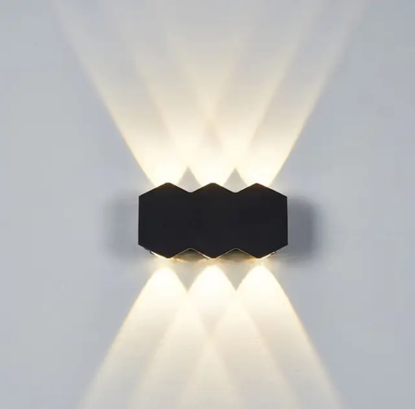 Applique Mural LED Double Faisceau 6* 1W IP65 Aluminium 3000K