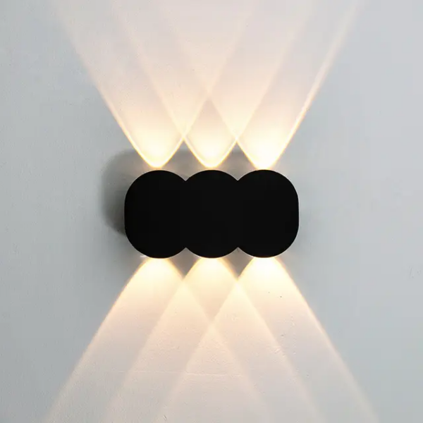 Applique Mural LED Double Faisceau 6* 1W IP65 Aluminium 3000K