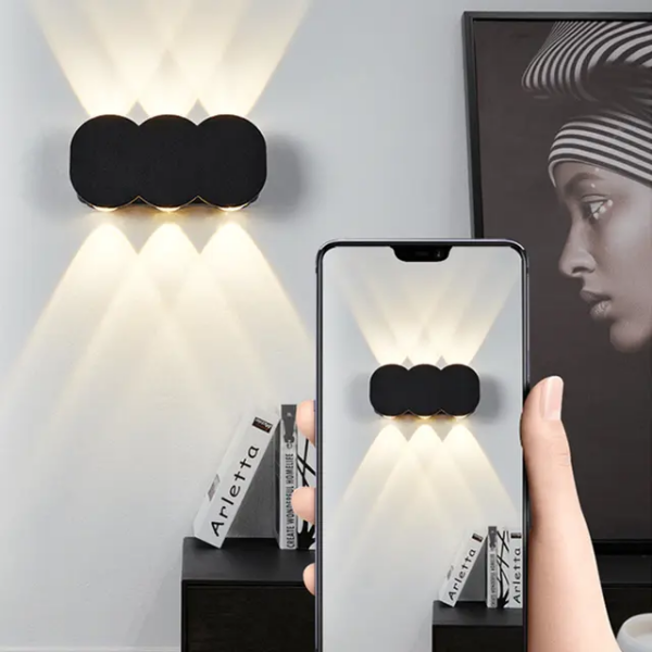 Applique Mural LED Double Faisceau 6* 1W IP65 Aluminium 3000K