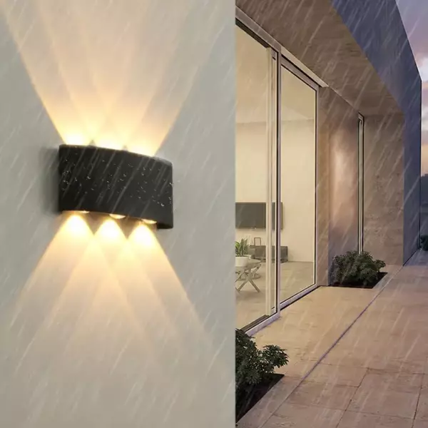 Applique Murale Led 6*1W Aluminium IP65 3000K
