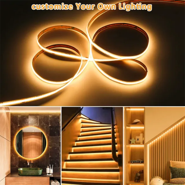 Guirlande tube light COB 12V 8mm 280 LED / M bobine de 5 Mètres Lumière jaune