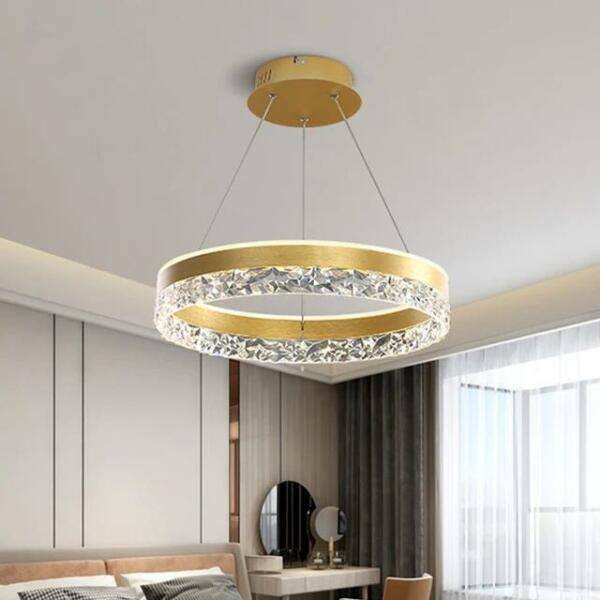 Lustre Led rond doré diamètre 50cm JH118G